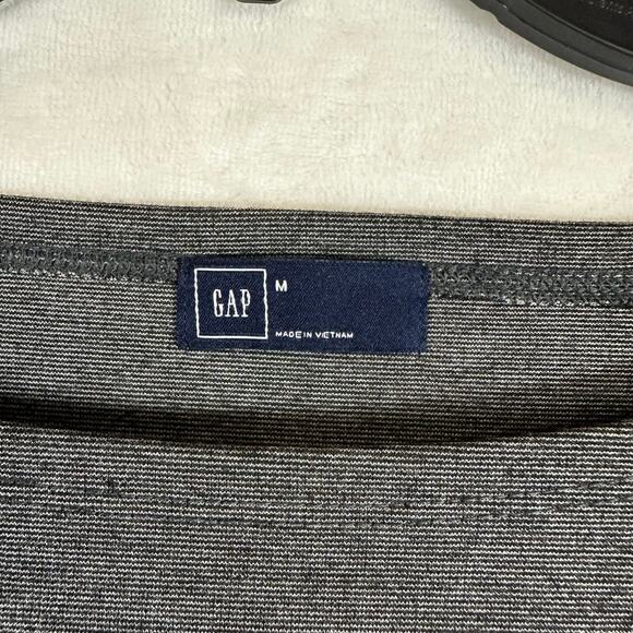 GAP Medium Dress Gray Boatneck Midi Long Sleeve Party Formal Neutral Stretchy - Picture 7 of 9